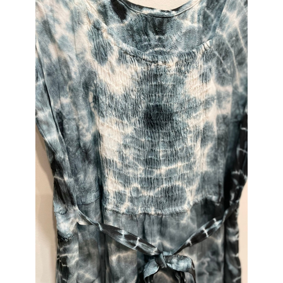 Vintage Flow Lace Up Corset Tie Dye FreeSize Tattered Witchy Whimsigoth Fairy - Picture 6 of 9